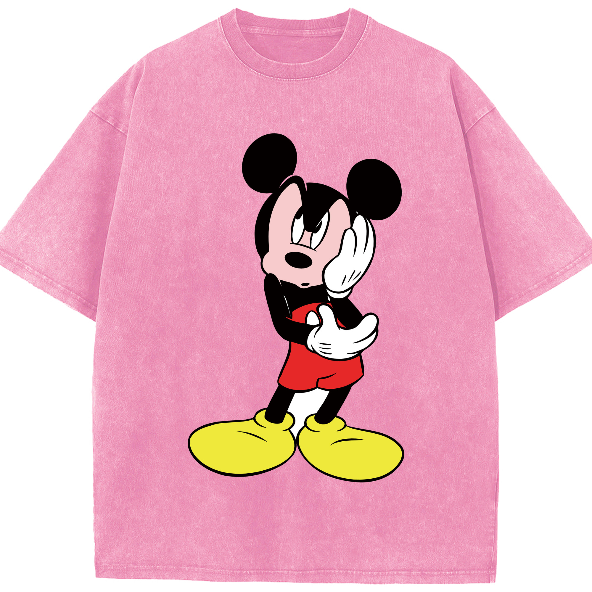 （画像用） ミッキーマウス Mickey Mouse 綿100% ヴィンテージ風 半袖Tシャツ（フロントプリント）